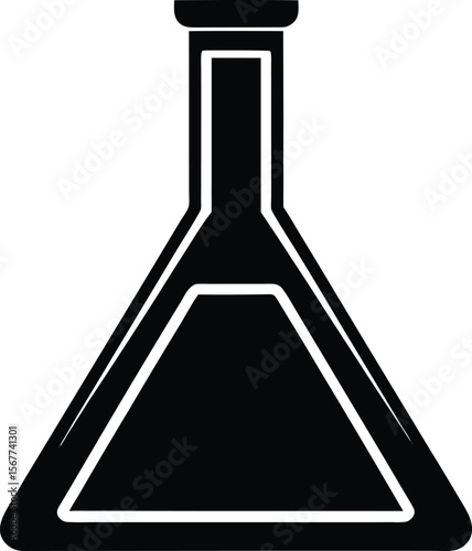 chemistry flask icon silhouette on white backgroun (1).eps