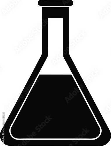 chemistry flask icon silhouette on white backgroun (3).eps