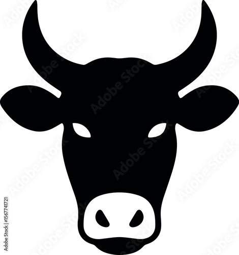 Cow Head vector black silhouette design