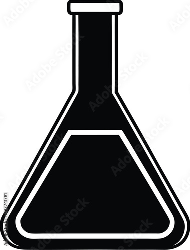 chemistry flask icon silhouette on white backgroun (2).eps