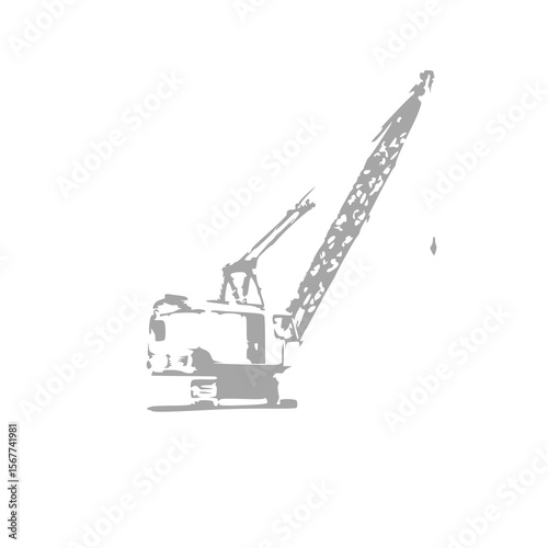 Construction crane vector illustration for building site.
