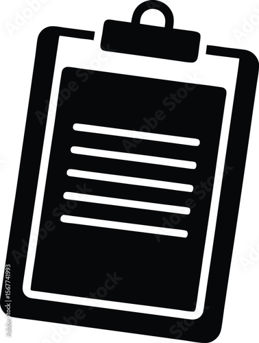 clipboard with paper icon silhouette on white back (1).eps