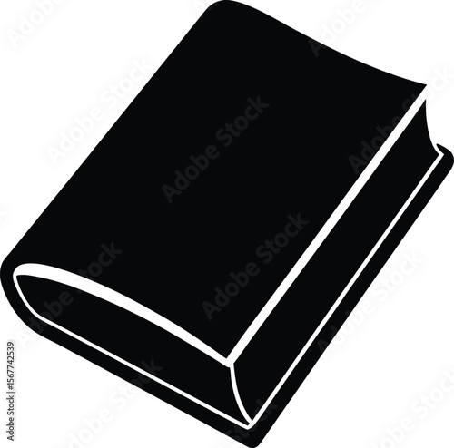 closed book icon silhouette on white background (2).eps