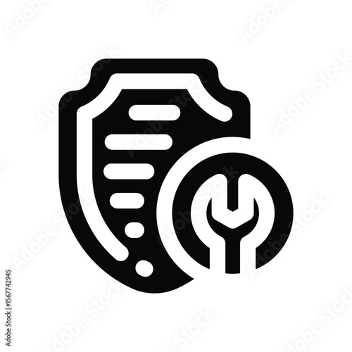 shield glyph icon. Strong and solid vector icon for websites, mobile interfaces, presentations, and visual branding. High quality and easy to edit.
