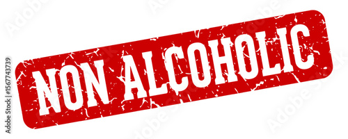 non alcoholic rectangular sign. non alcoholic stamp
