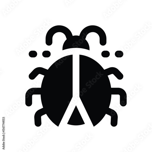 bug glyph icon. Strong and solid vector icon for websites, mobile interfaces, presentations, and visual branding. High quality and easy to edit.