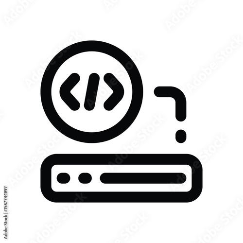 coding line icon. Clean and minimalist vector icon for websites, mobile apps, presentations, and logos. Fully scalable and customizable for any project.