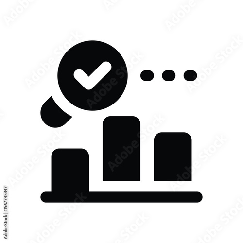 analysis glyph icon. Strong and solid vector icon for websites, mobile interfaces, presentations, and visual branding. High quality and easy to edit.
