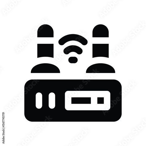 router glyph icon. Strong and solid vector icon for websites, mobile interfaces, presentations, and visual branding. High quality and easy to edit.