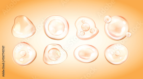 Collagen Serum Drops Collection Vector