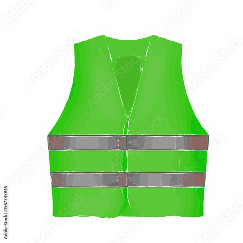 Construction supervisor high - visibility jacket illustration .
