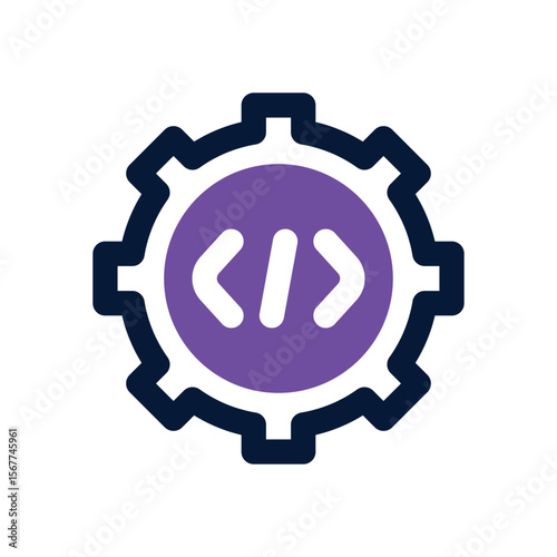 setting code duotone icon. Sleek and modern vector icon for websites, mobile apps, marketing materials, and corporate design. Fully scalable and ready to use.