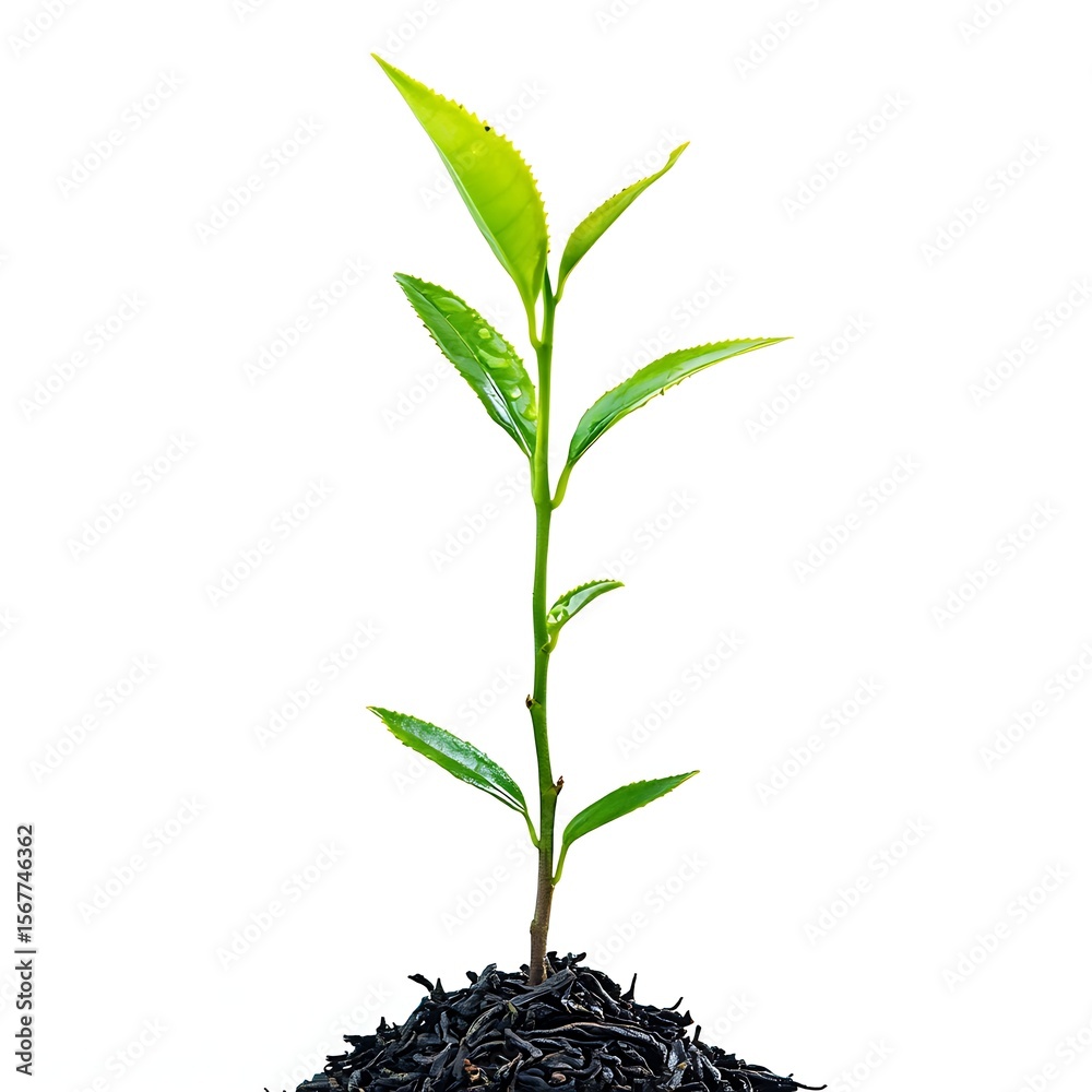 Fototapeta premium young plant on white