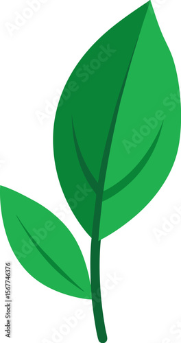 Green plant icon, eco friendly design, environmental awareness, nature conservation, botanical illustration, world environment day