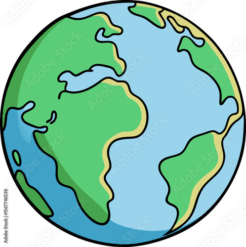 World globe icon, environmental protection, blue green earth, eco friendly vector, global awareness, nature conservation art