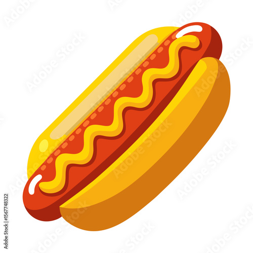 hot dog with mustard