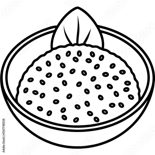 Chia seeds line art vector