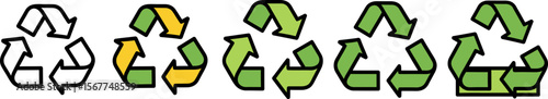 Variety of Colorful Recycling Symbol Illustrations