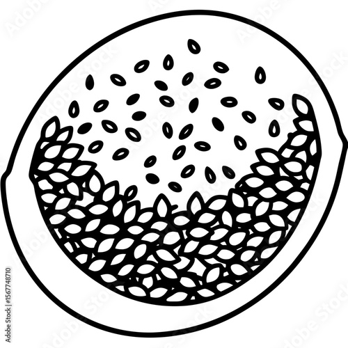 Chia seeds line art vector