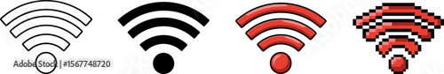 Wifi Signal Icons in Different Styles
