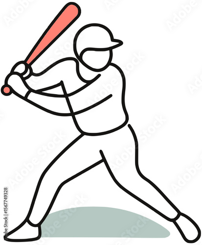 Baseball player illustration 