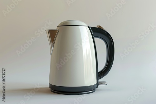 high definition picture of Stylish electrical kettle isolated on white  Household appliance