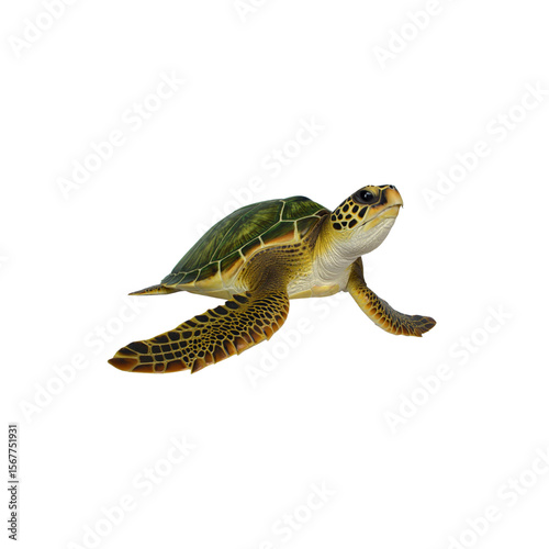 Majestic Sea Turtle Glides Gracefully Through Ocean Waters