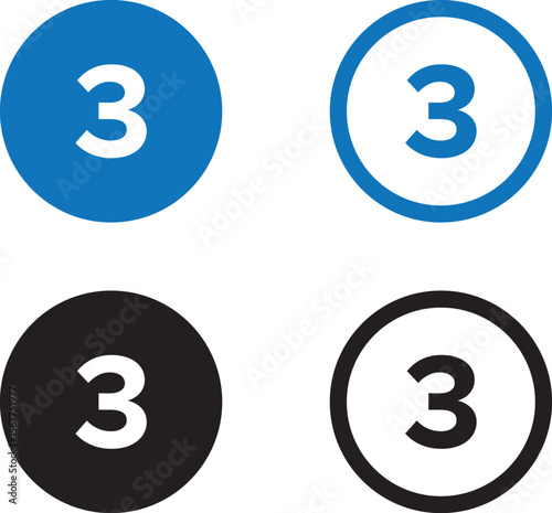 Numbers icon set 0 to 9. Numbers icon solid and line icon set. vector illustration. eps file.
