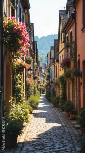Eguisheim France Colorful Flower-Lined Alleys in Charming Medieval Village
