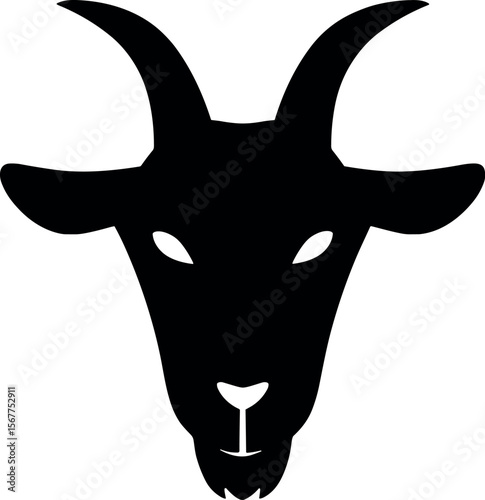 Goat Head vector black silhouette design