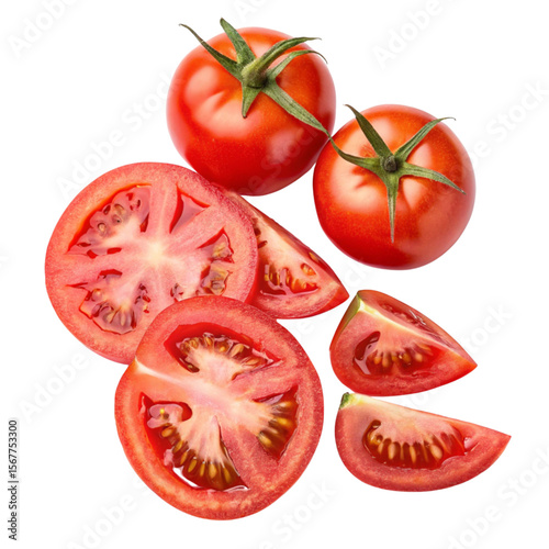 tomato Slices Food on white background