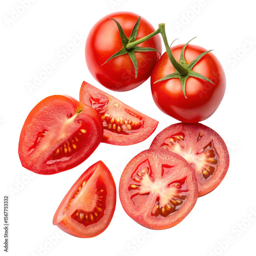 tomato Slices Food on white background