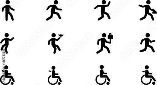 Set of Different Stick Figure Icons
