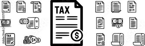 Tax icon set, vector illustration