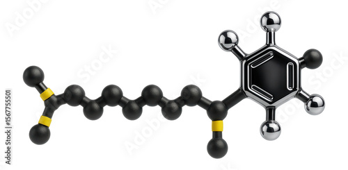 Ubiquinone molecule with a long isoprenoid tail and quinone head