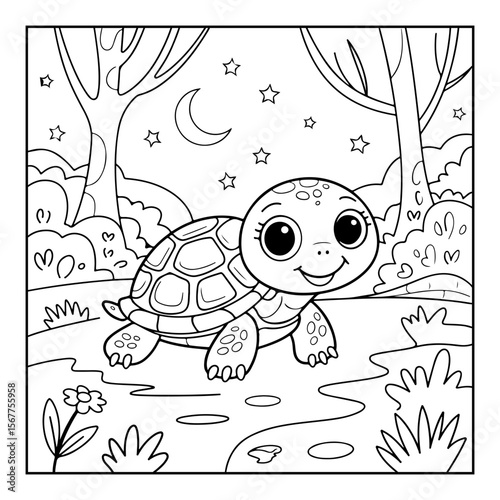 black and white turtle coloring pages