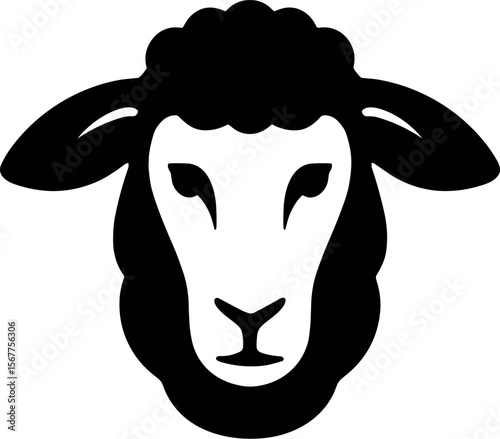 Sheep Head vector black silhouette design