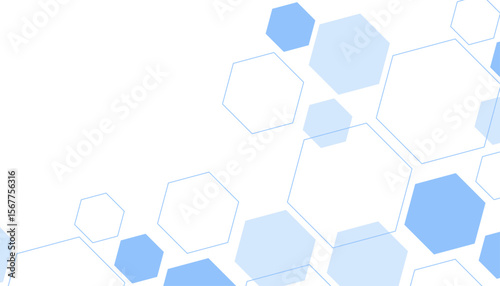 Abstract blue hexagon shape for frame illustration design