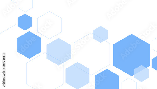 Abstract blue hexagon shape for frame illustration design
