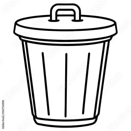 Dustbin line art vector