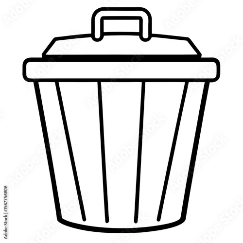 Dustbin line art vector