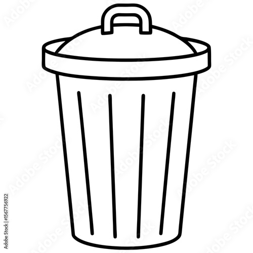 Dustbin line art vector