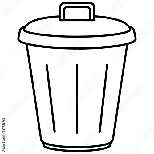 Dustbin line art vector
