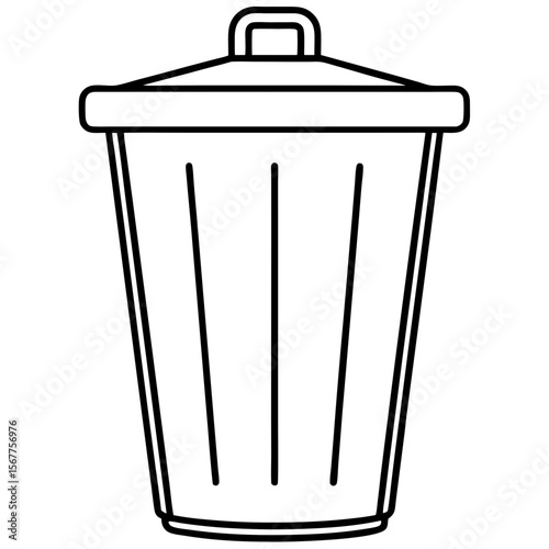 Dustbin line art vector