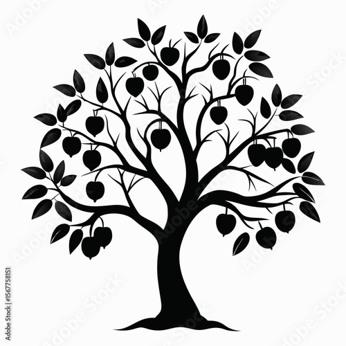 plum tree silhouette