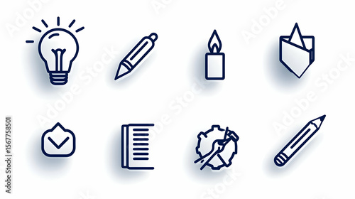 Contemporary Thin Line Icons for Digital Applications and the Graphic Design Creative Process