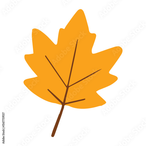 Flat Autumn Fall Vector Icons Leaves