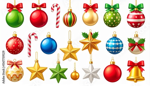 christmas ornaments vector set