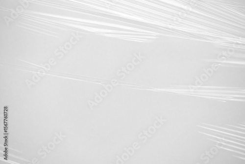 Fotografi Abstract white plastic film wrap texture background