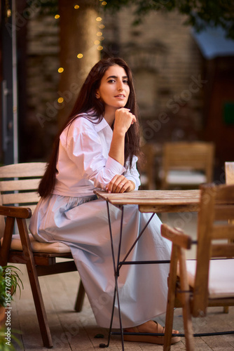 Elegant Outdoor Fashion A Stylish Woman Looking Fabulous in a Casual Yet Chic Look